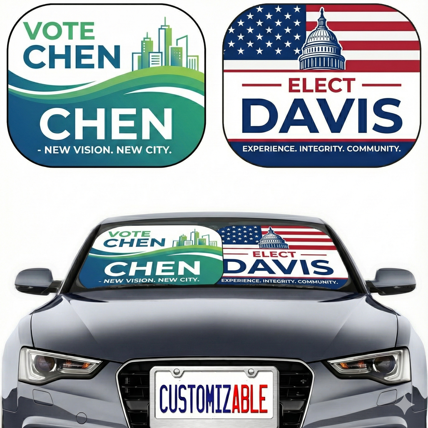 Custom Vehicle Advertising for Local Election Campaign.