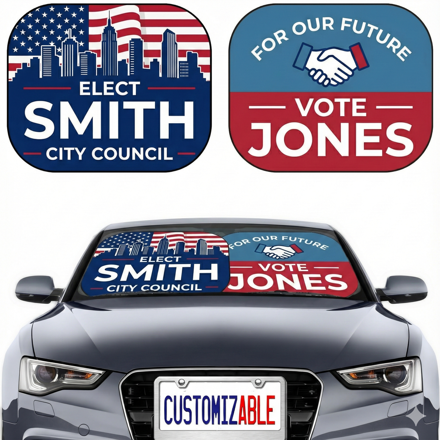 Custom Vehicle Advertising for Local Election Campaign.