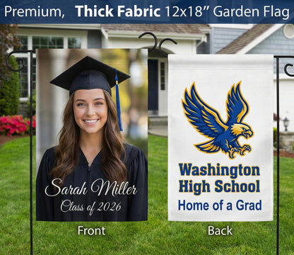 Premium Custom Graduation Garden Flag (Double-Sided & Blackout Fabric)