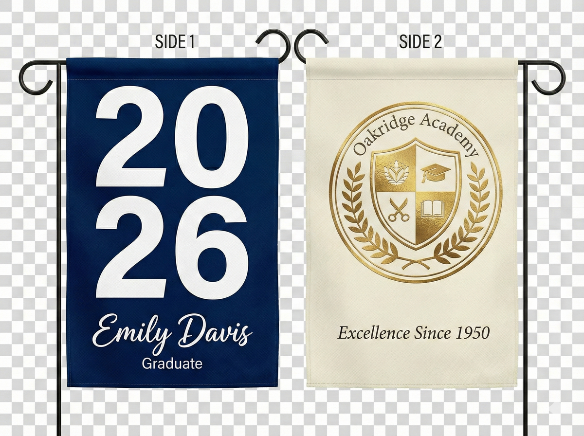 Premium Custom Graduation Garden Flag (Double-Sided & Blackout Fabric)