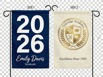 Premium Custom Graduation Garden Flag (Double-Sided & Blackout Fabric)