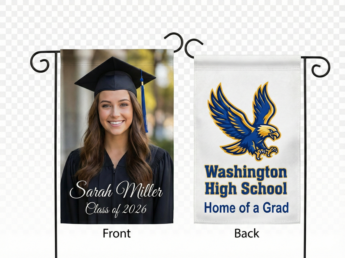Premium Custom Graduation Garden Flag (Double-Sided & Blackout Fabric)