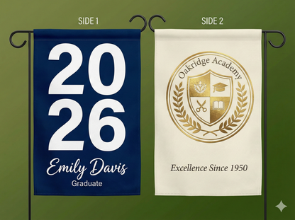 Premium Custom Graduation Garden Flag (Double-Sided & Blackout Fabric)